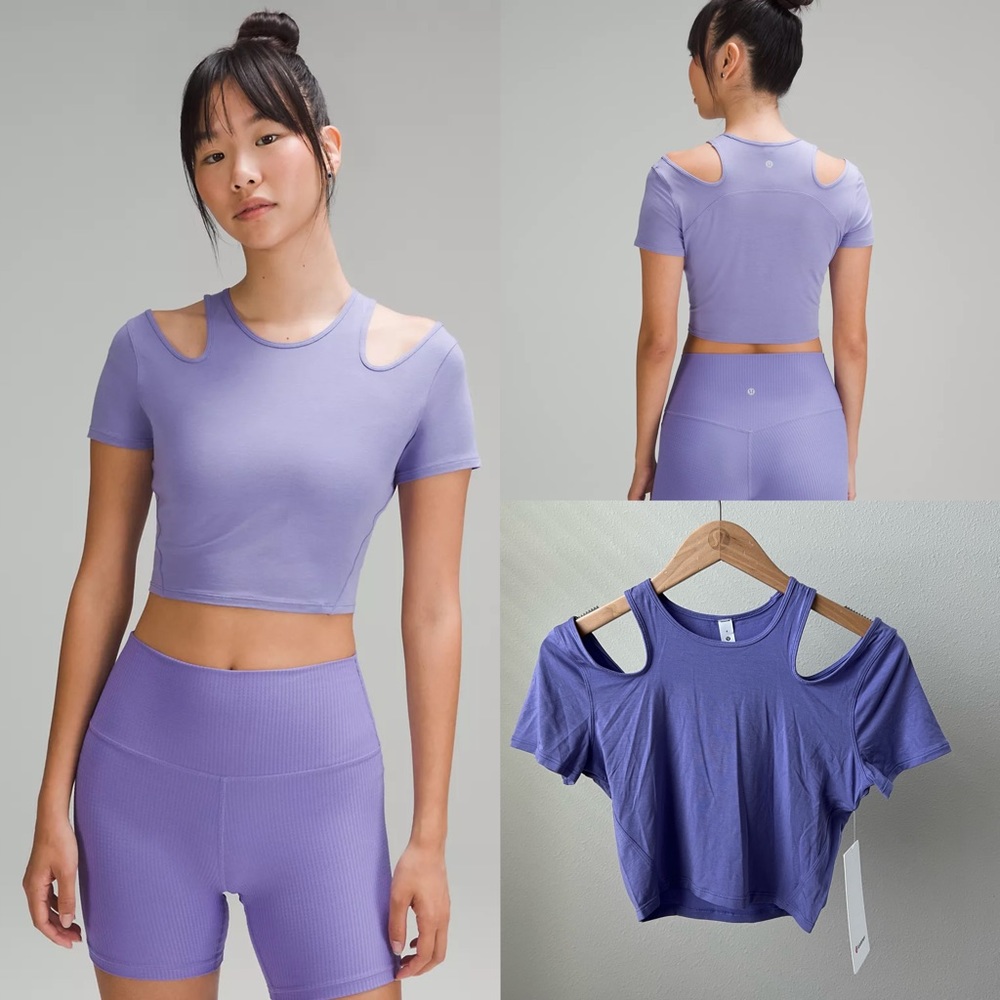 Lululemon Shoulder Cut-Out Yoga T-Shirt Dark Lavender